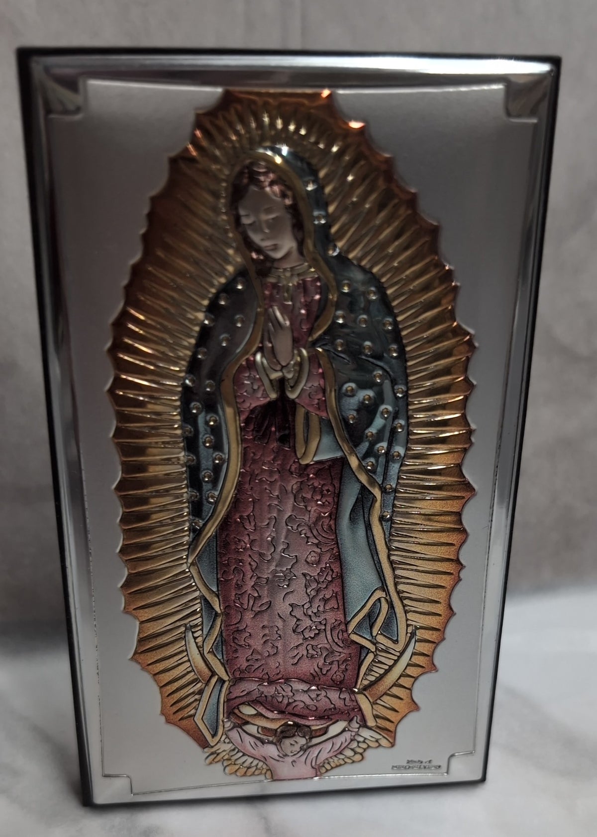 Our Lady of Guadalupe 4-1/2" x 2-1/2" Silver Standing Plaque Gift