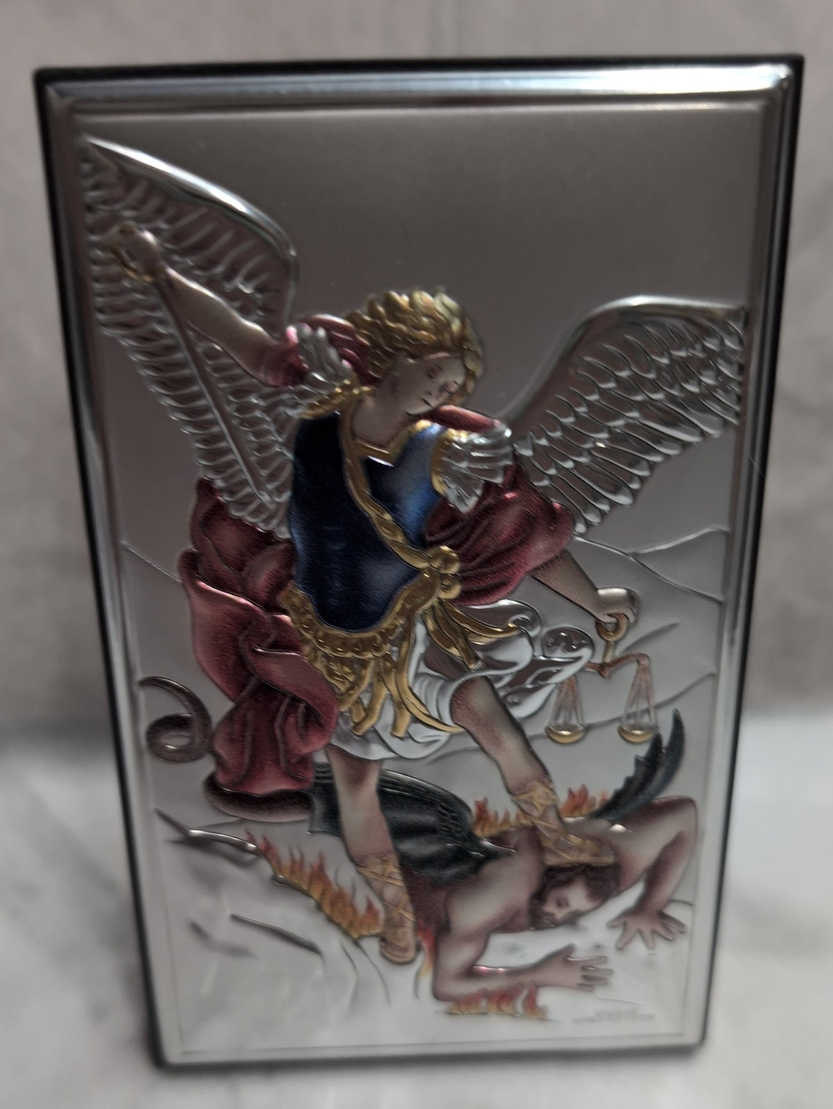 St. Michael 4-1/2" x 2-1/2" Silver Standing Plaque Gift