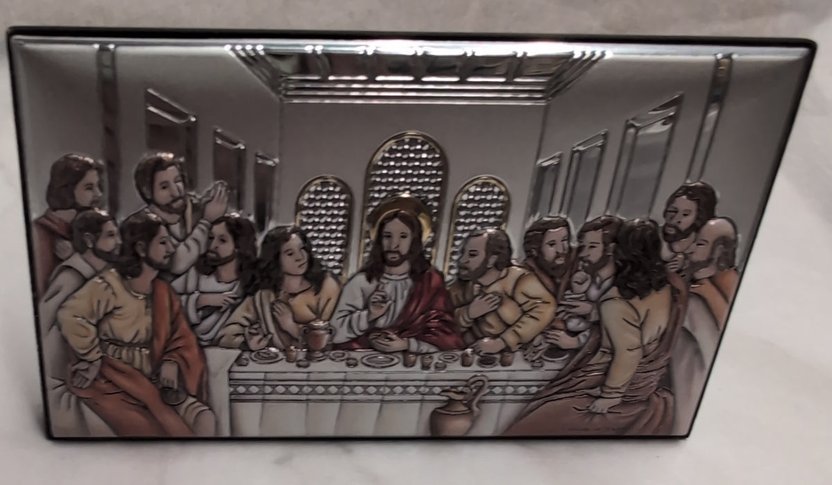 Last Supper 4-1/2" x 2-1/2" Silver Standing Plaque Gift