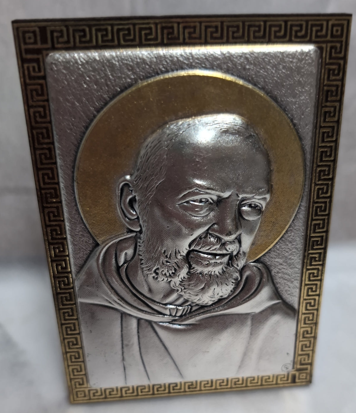 Padre Pio 4-1/8" x 3" Pewter Standing Plaque Gift