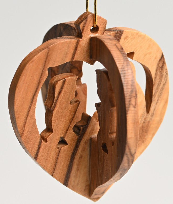 3D Ornament Holy Family Olivewood