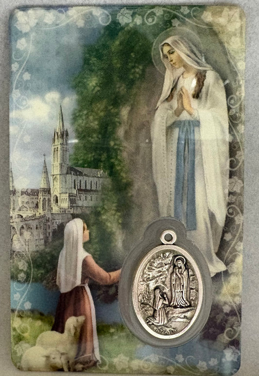 Our Lady of Lourdes Prayer Card