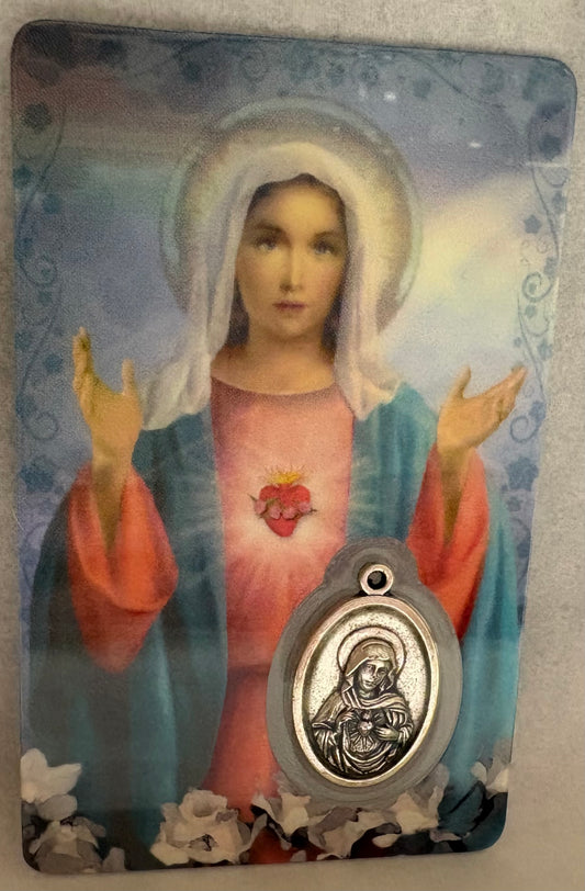 Immaculate Heart of Mary Prayer Card