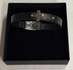 Leather Cross Bracelet Gift