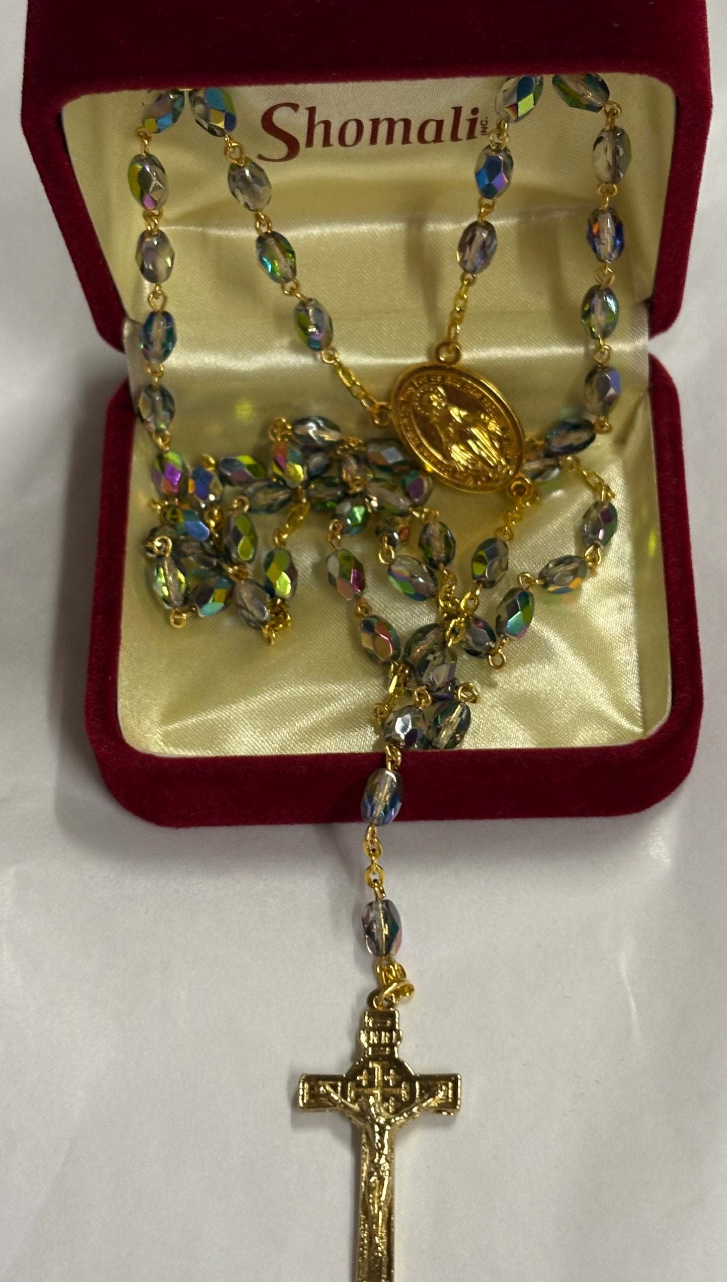 Pear Shaped Rosary with Gold Cross Rosary