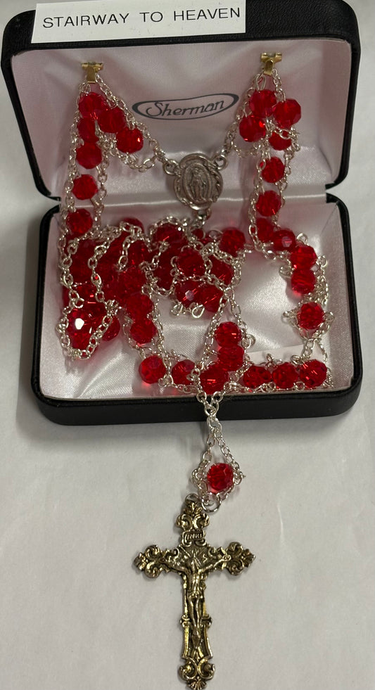 Stairway to Heaven Red Rosary