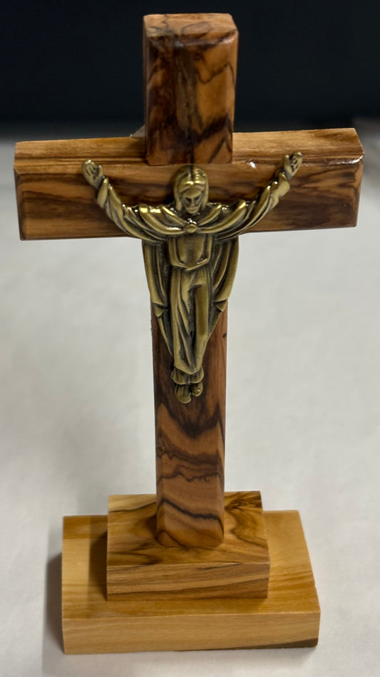 Olivewood Standing Risen Cross