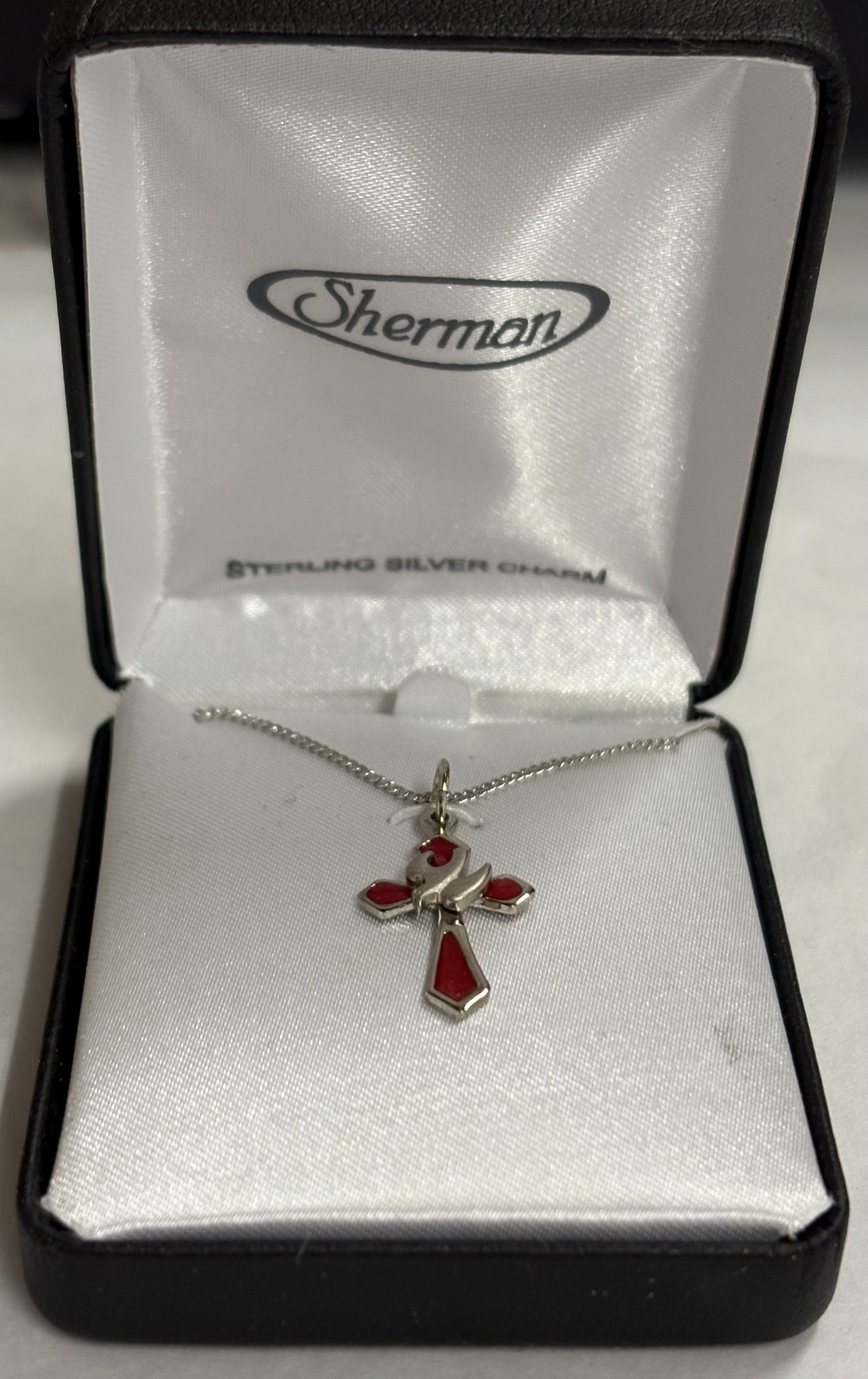 Stirling Silver Red Cross with Dove Jewelry