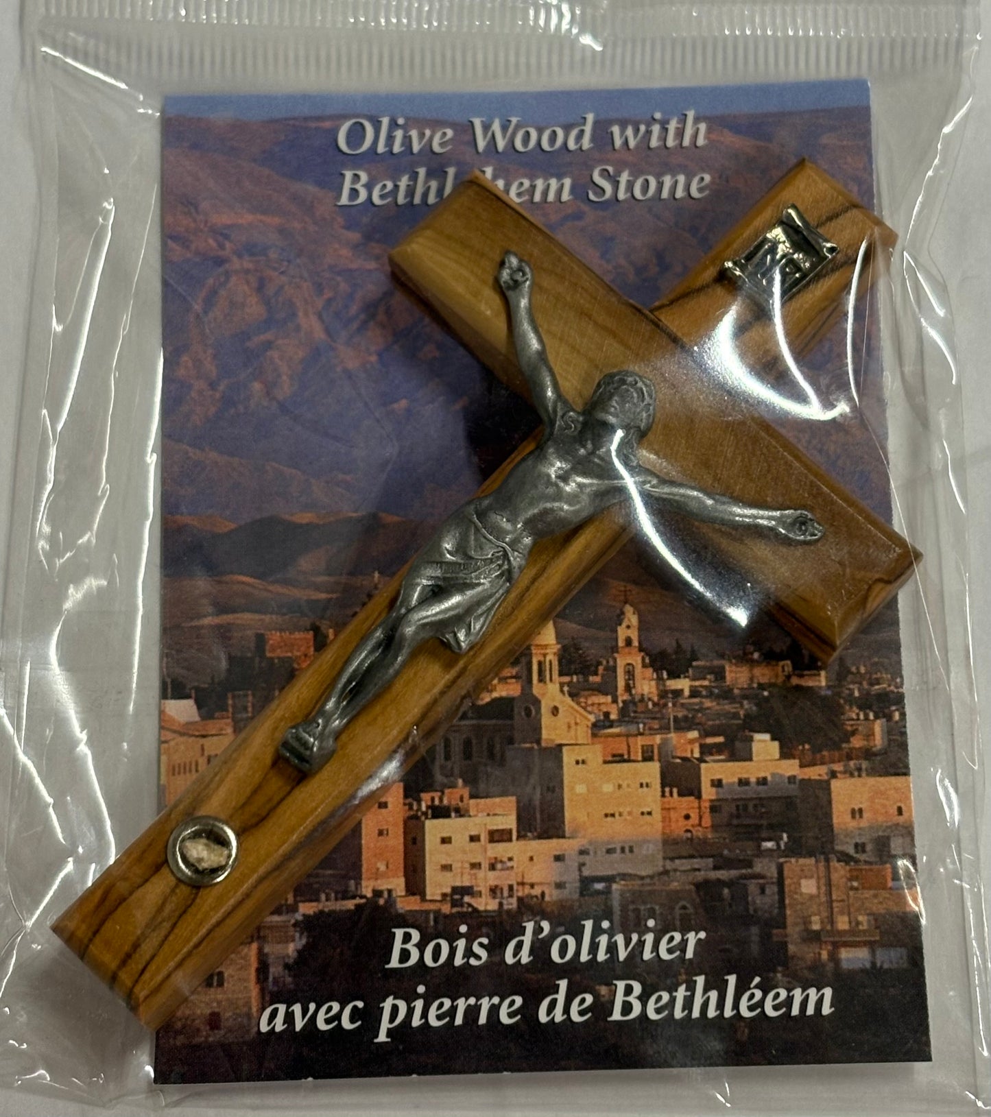 Crucifix With Stone Olivewood