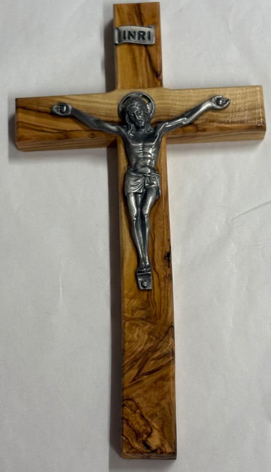 Traditional 8 inch Crucifix Olivewood
