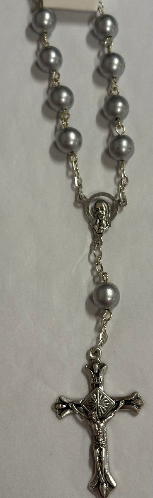 Silver Bead Rosary