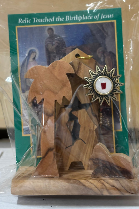Nativity Ornament with Relic Olivewood