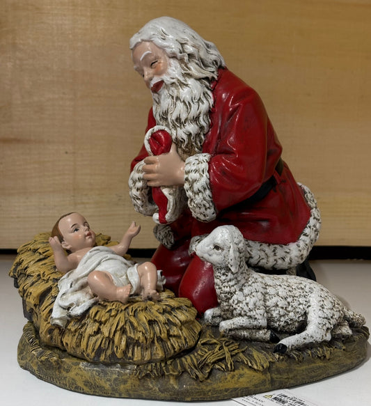 Kneeling Santa Figurine Christmas