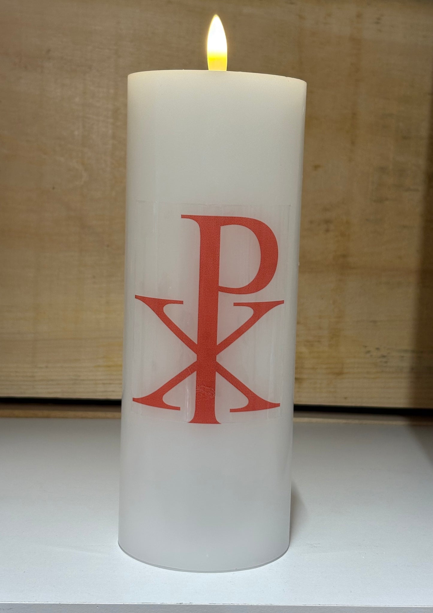 Chi Rho Battery LED Candle Gift