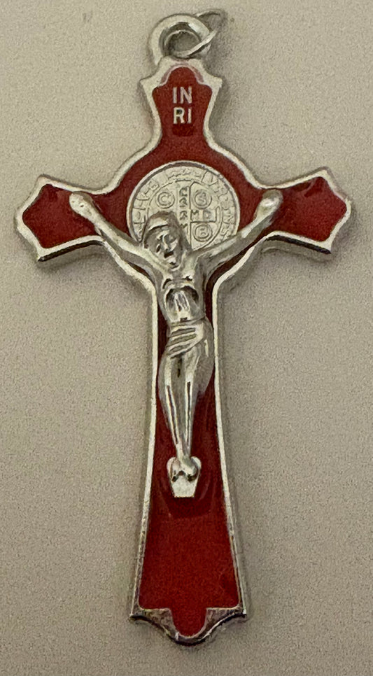 St. Benedict Cross Red Crucifix
