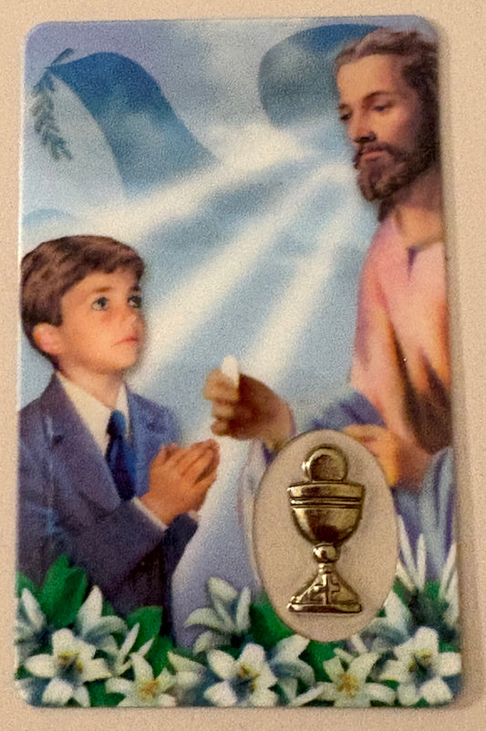 First Communion Boy Prayer Card