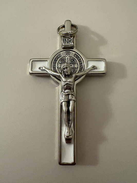 White St Benedict 3 Inch Crucifix