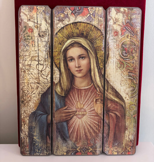 Immaculate Heart of Mary 15 inch Wall Plaque Gift