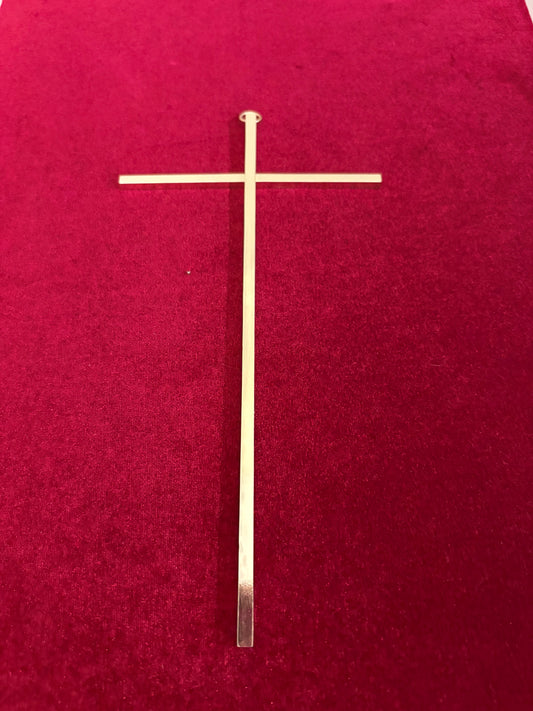 Plain 10" Gold Plate Cross