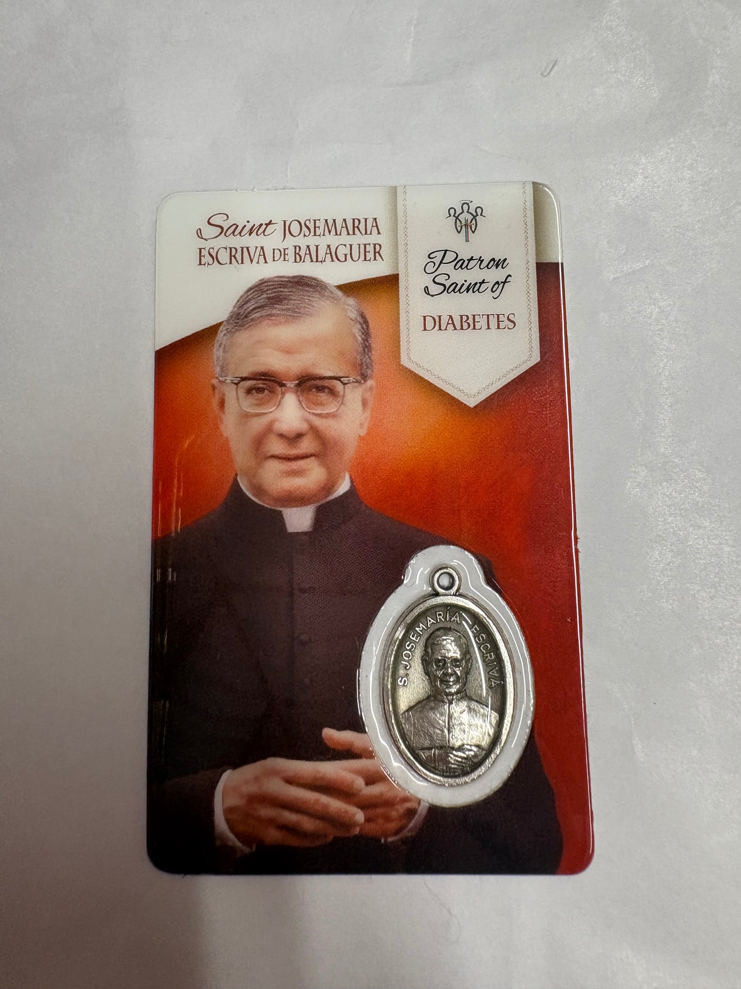 Healing - St. Josemaria Excriva de Balaguer Prayer Card - Diabetes