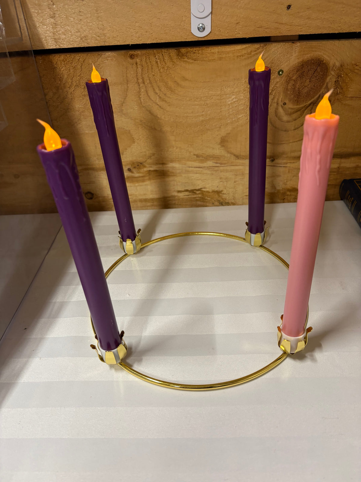 Advent LED 7/8" Diameter, 9-1/4" Taper Candles (set of 4)