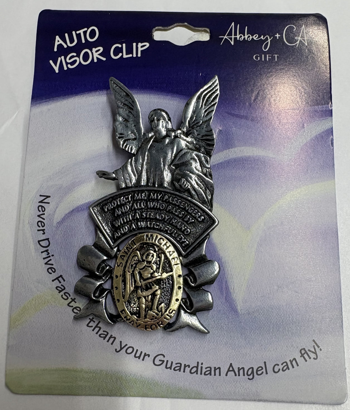 St. Michael and Guardian Angel Visor Clip Gift