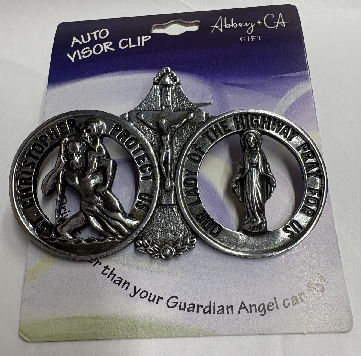 St. Christopher and Our Lady of the Highway Visor Clip Gift