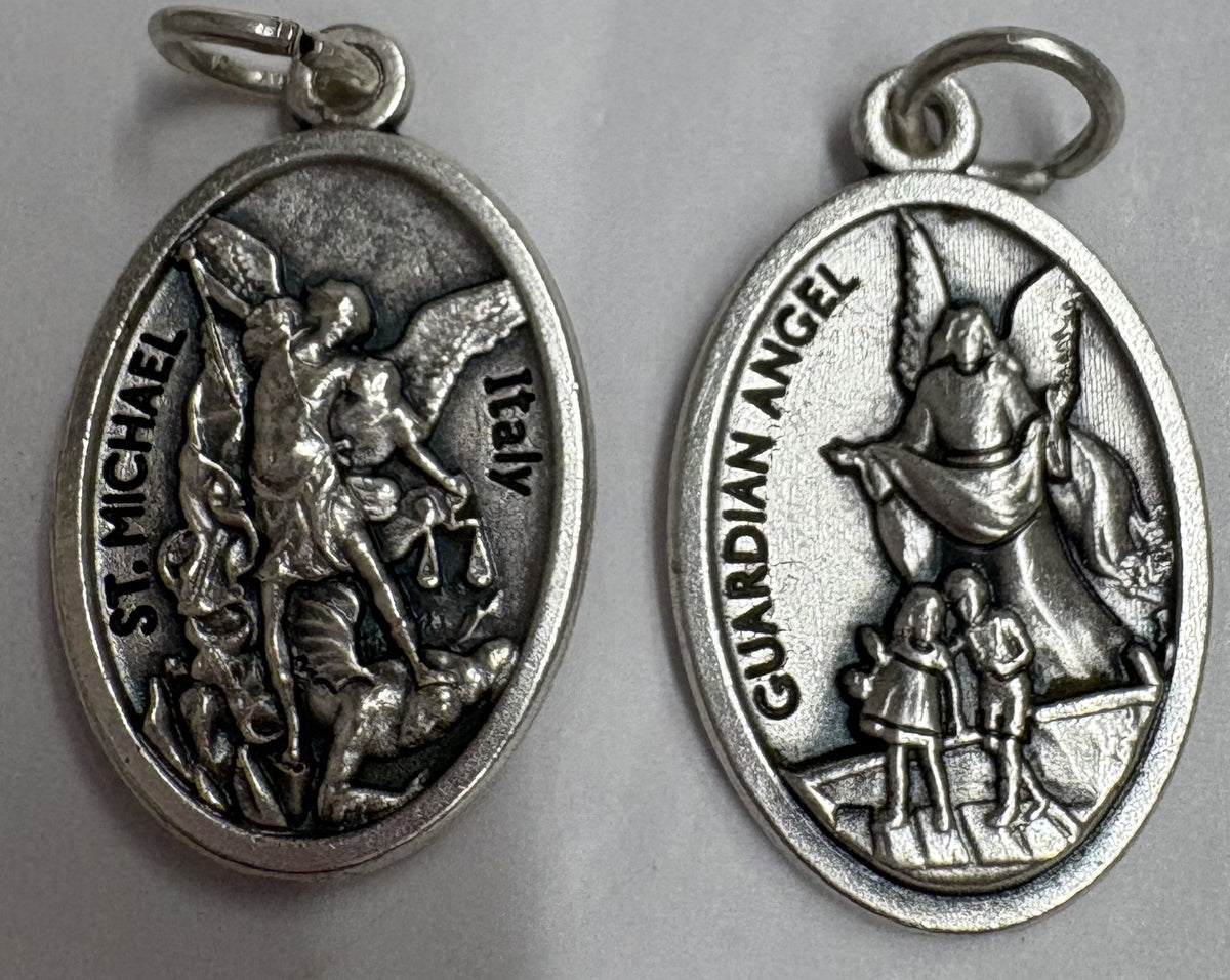 St. Michael and Guardian Angel Oval Medal Gift
