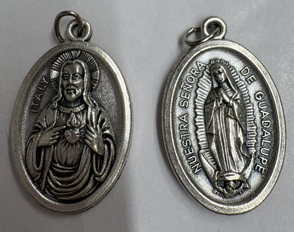Our Lady of Guadalupe and Sacred Heart of Jesus Oval Medal Gift