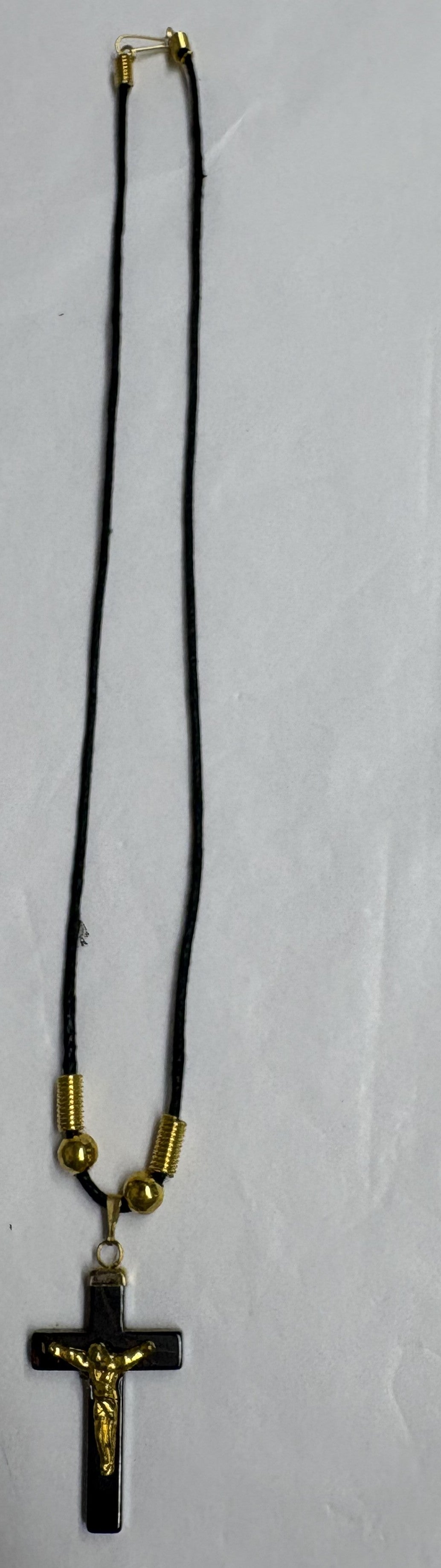 Hematite Stone Crucifix and Lace Cord Gift