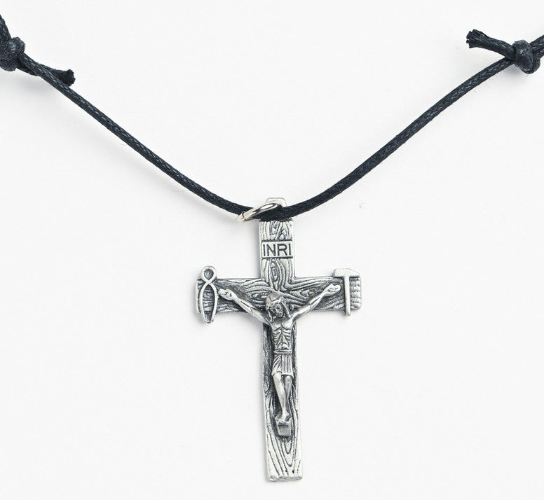 Pewter Our Lady of La Salette Crucifix Corded Gift
