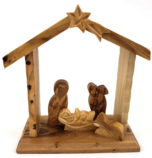 Nativity House Set in Olivewood