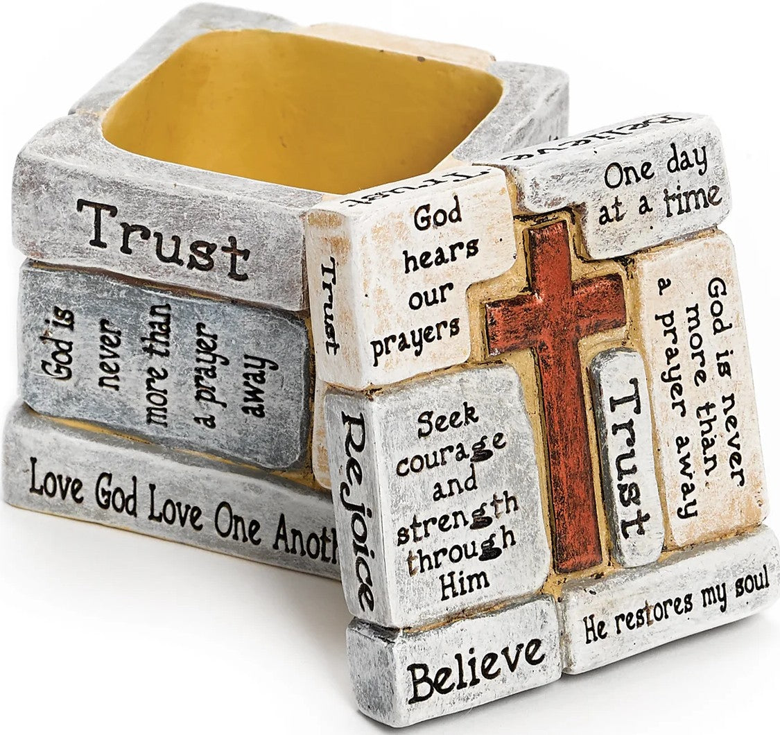 Trinket Box 2-1/4" Puzzle Cross Gift