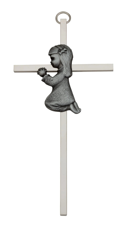 Girl 6" Silver Plate Cross