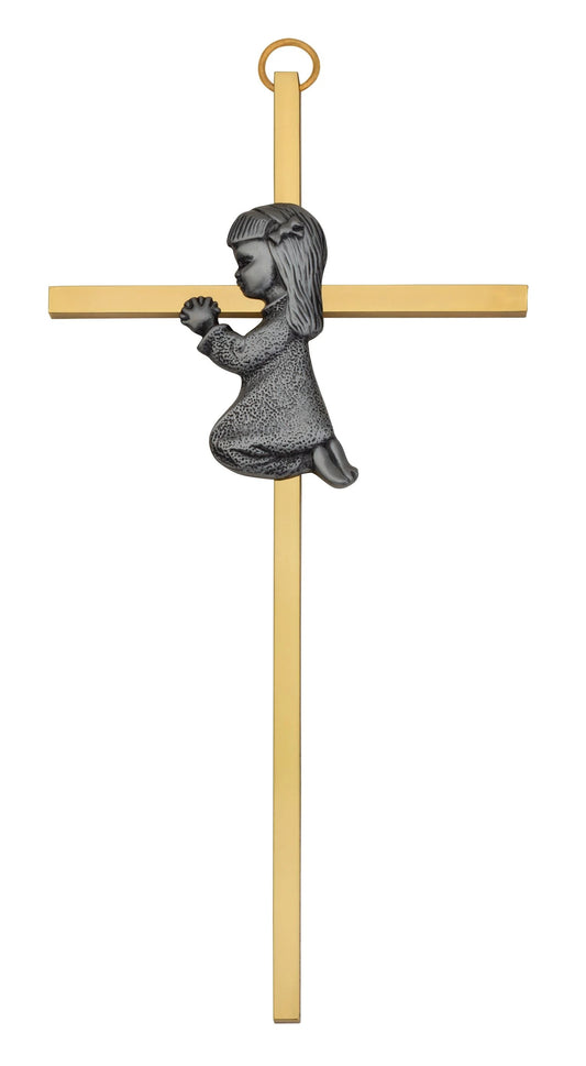 Girl 7" Gold Plate Cross