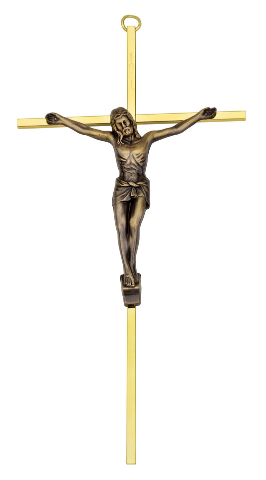Bronze Corpus on 10" Gold Crucifix
