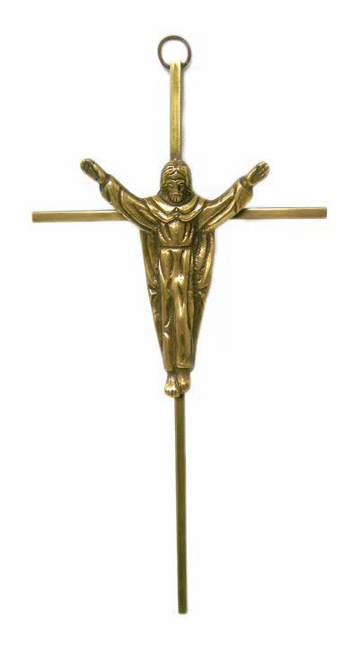Risen Christ Corpus 10" Crucifix in Brass